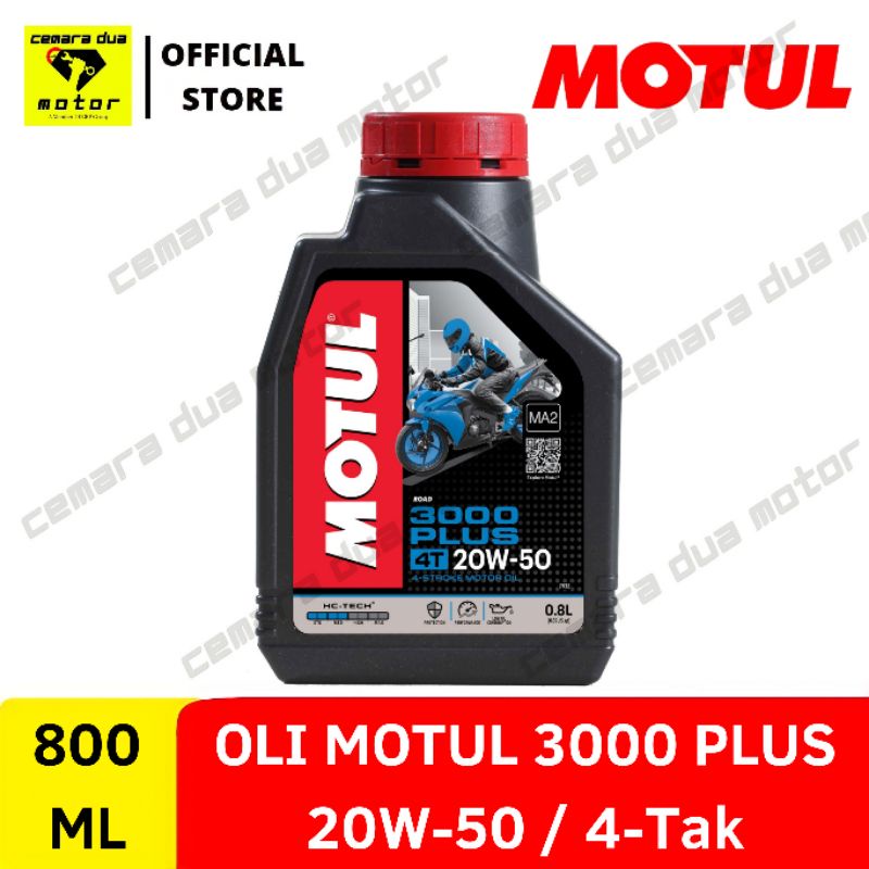 OLI MOTUL 3000PLUS 4T 20W-50 800ML HC-TECH OLI MOTUL BLUE RED BLACK BIRU HITAM MERAH OLI MESIN 4TAK 