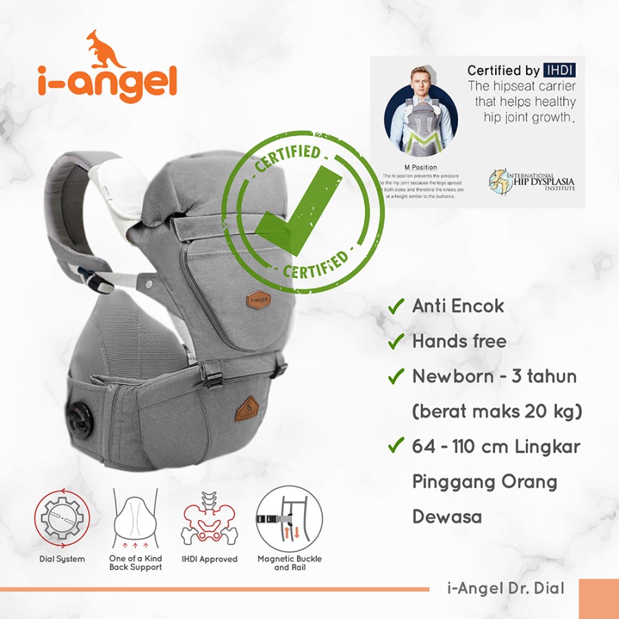 I-Angel DR. DIAL Water-Resistant - Gendongan Hipseat iAngel Dr Dial Hip seat