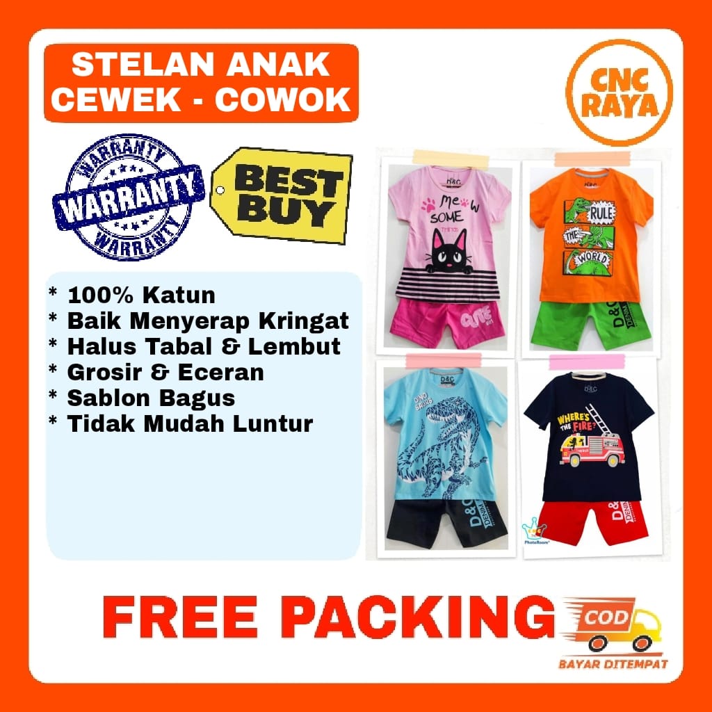 Kaos Anak Umur 2 - 10 Tahun Katun | Setelan Baju Anak-anak Size 2-10 TH Combed 30s | Stelan Cowok Cewek Umur2-10Tahun | Baju Kaos Laki-laki Perempuan Wanita Pria