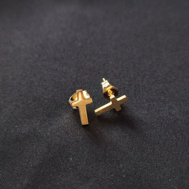 Anting Tusuk Titanium Emas Wanita Antikarat