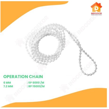 Operation Chain Rantai Manik Tarikan Tirai Gulung Roller Blind