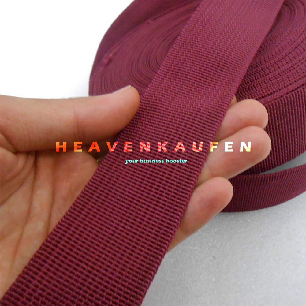 Webbing Tas Warna Merah Hati / Maroon Lebar 3,8 cm Meteran Murah