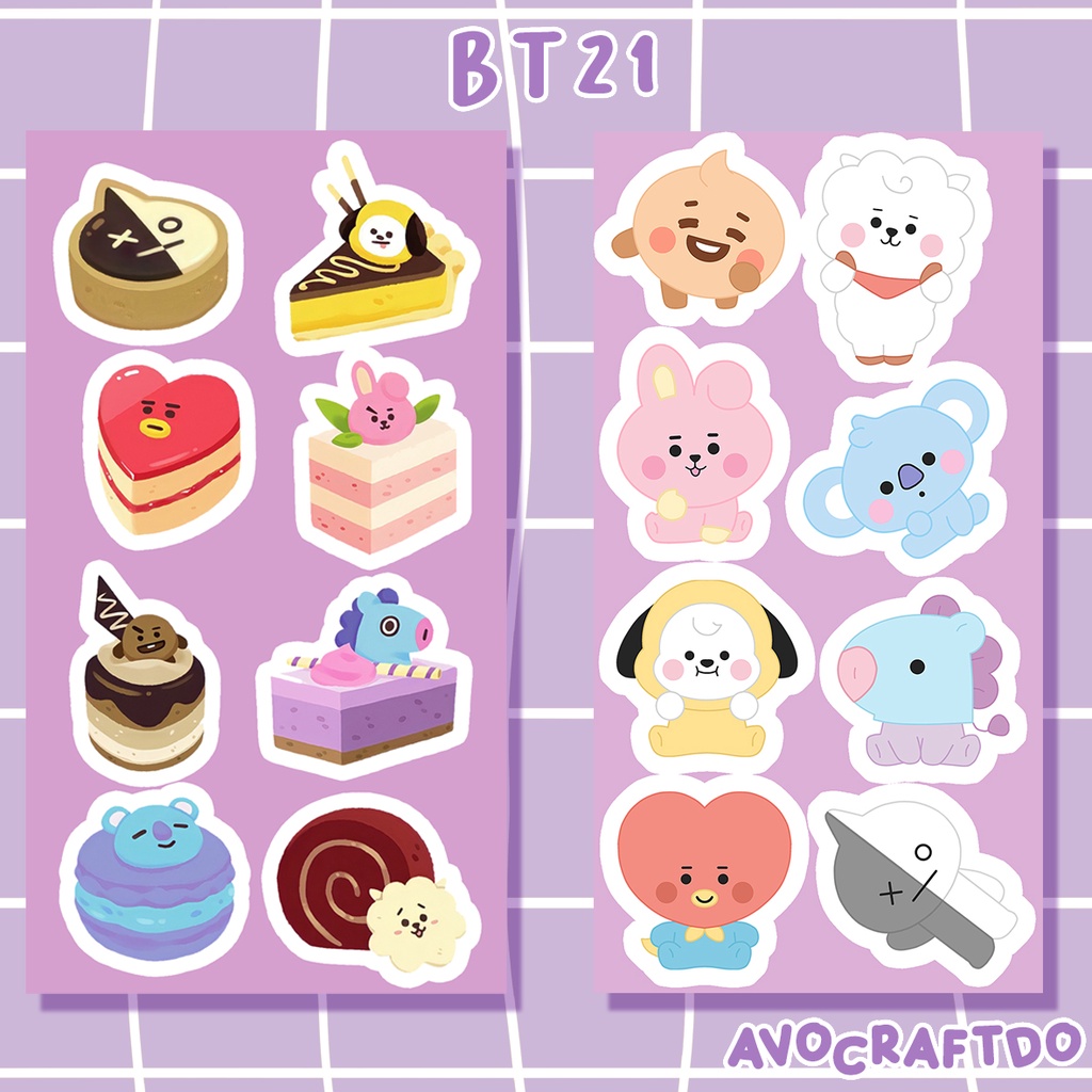 [ AVOCRAFTDO ] Sticker Kpop BT21 Die Cut