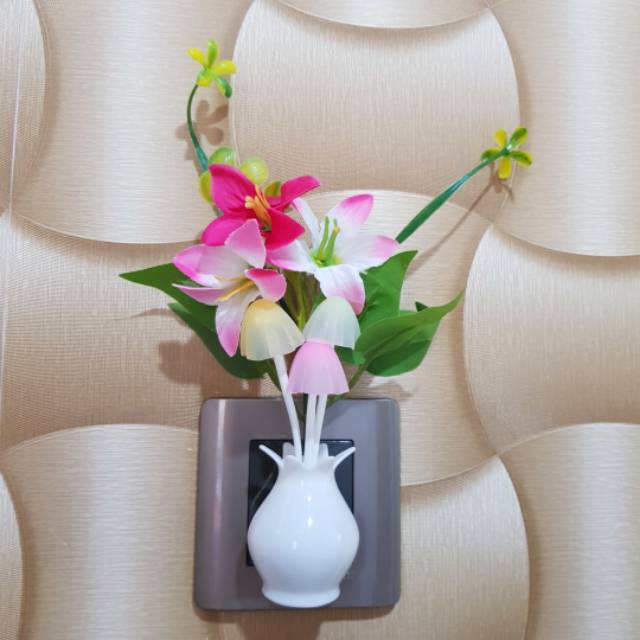 JS1244 Lampu Tidur Bunga Lily POT MENYALA Lampu Dekorasi JS1244 Lampu Tidur Bunga Lily POT MENYALA Lampu Dekorasi