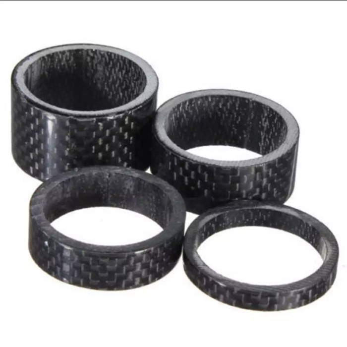 1 Set 4 pcs Ring Spacer Carbon spicer 5. 10, 15, 20mm pengganjal stem