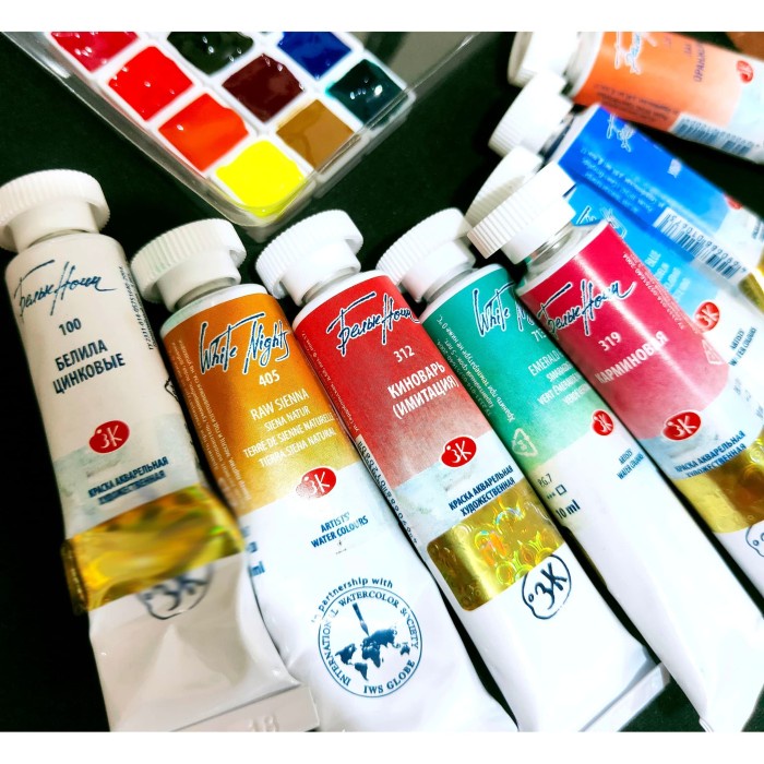 

White Nights Nevskaya watercolor tube share in mini pan 12 colors