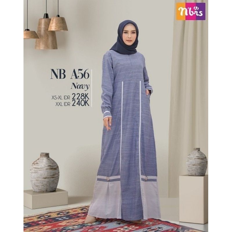 Nibras Gamis NB A56 / Gamis Nibras Terbaru / Gamis Syari / Gamis Busui / Gamis Jumbo Murah