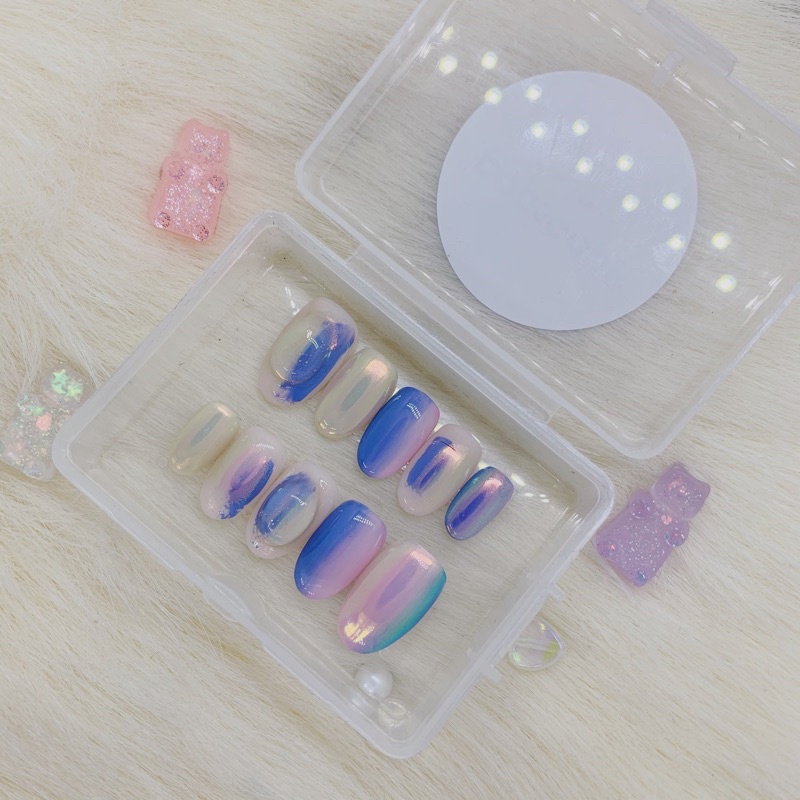 Hologram custom press on fake nails nail art gel
