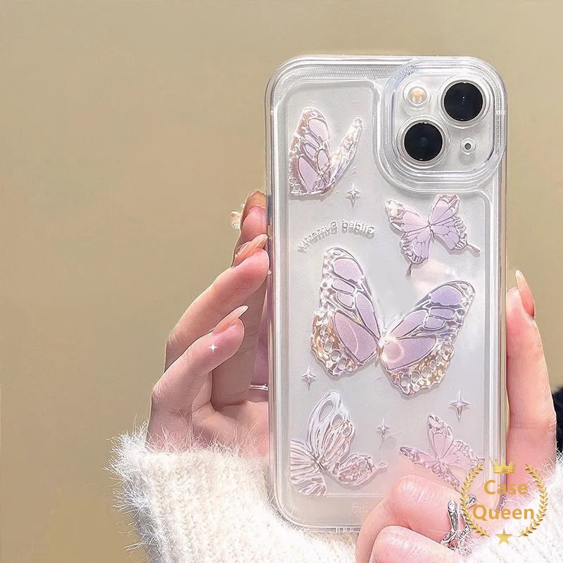 Case Desain Kupu-Kupu Warna Bening Untuk Samsung A23 A13 A73 A03 A20 A22 M23 A12 A02 A51 A10 A02S A53 M32 A03 Core A30s A52S A10s A03 A50s A33S A212 A50s A11 A32S A20s