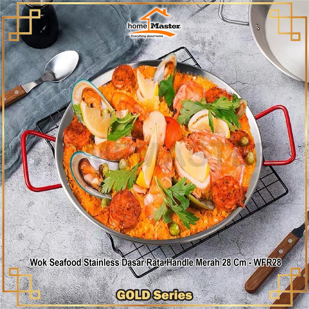 HomeMaster Wok/Kuali/Wajan/Panci Seafood/Sayur/Serving/Saji Food Court/Cafetaria/Cafe Stainless Dasa