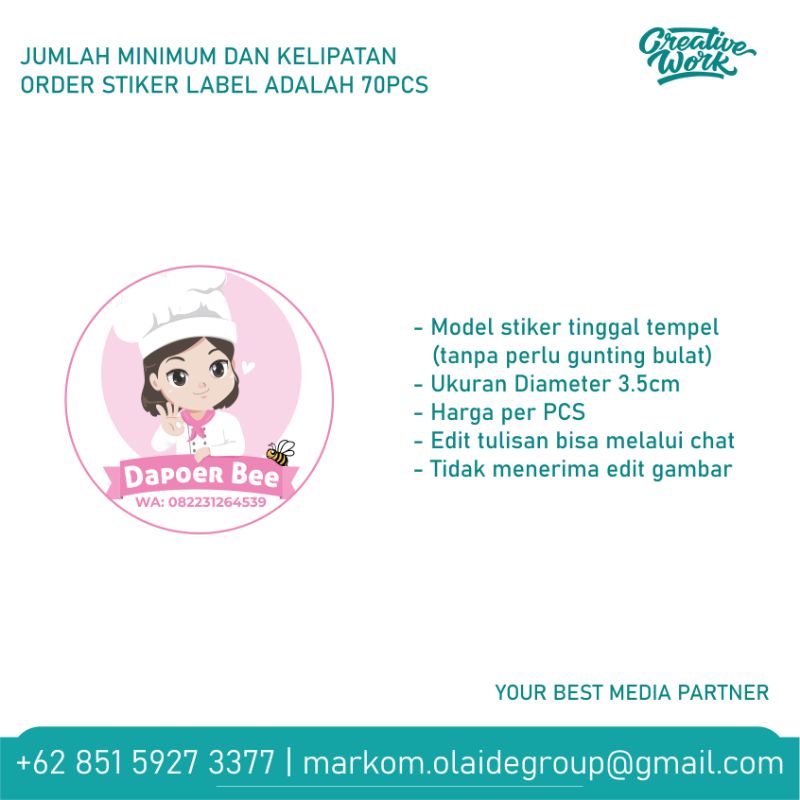 

1pcs Stiker Kemasan 3,5cm