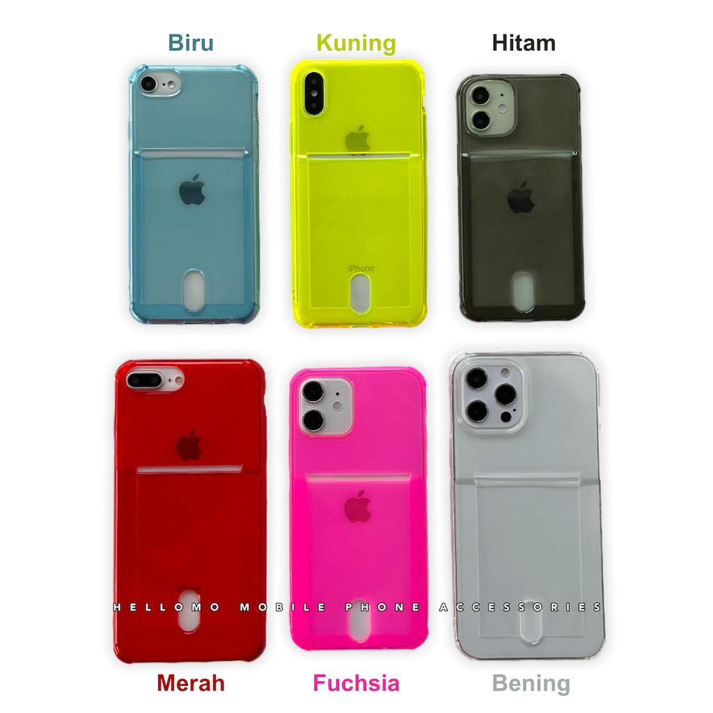 Soft Case iPhone Card Slot Casing Anticrack Holder Simpan Kartu Softcase Anti Crack Penyimpan Kartu