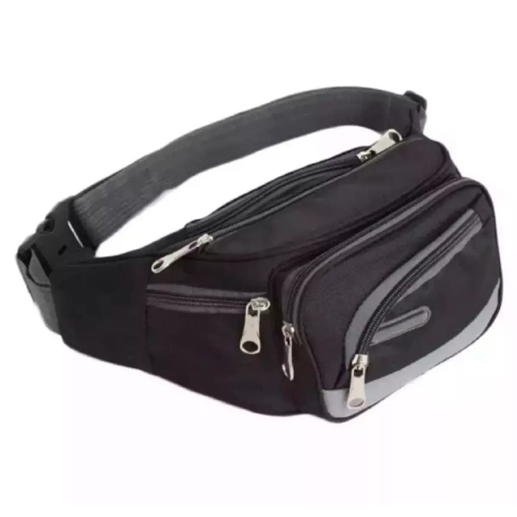 Tas Selempang Waistbag Tas Pinggang Pria Wanita 5 Sleting