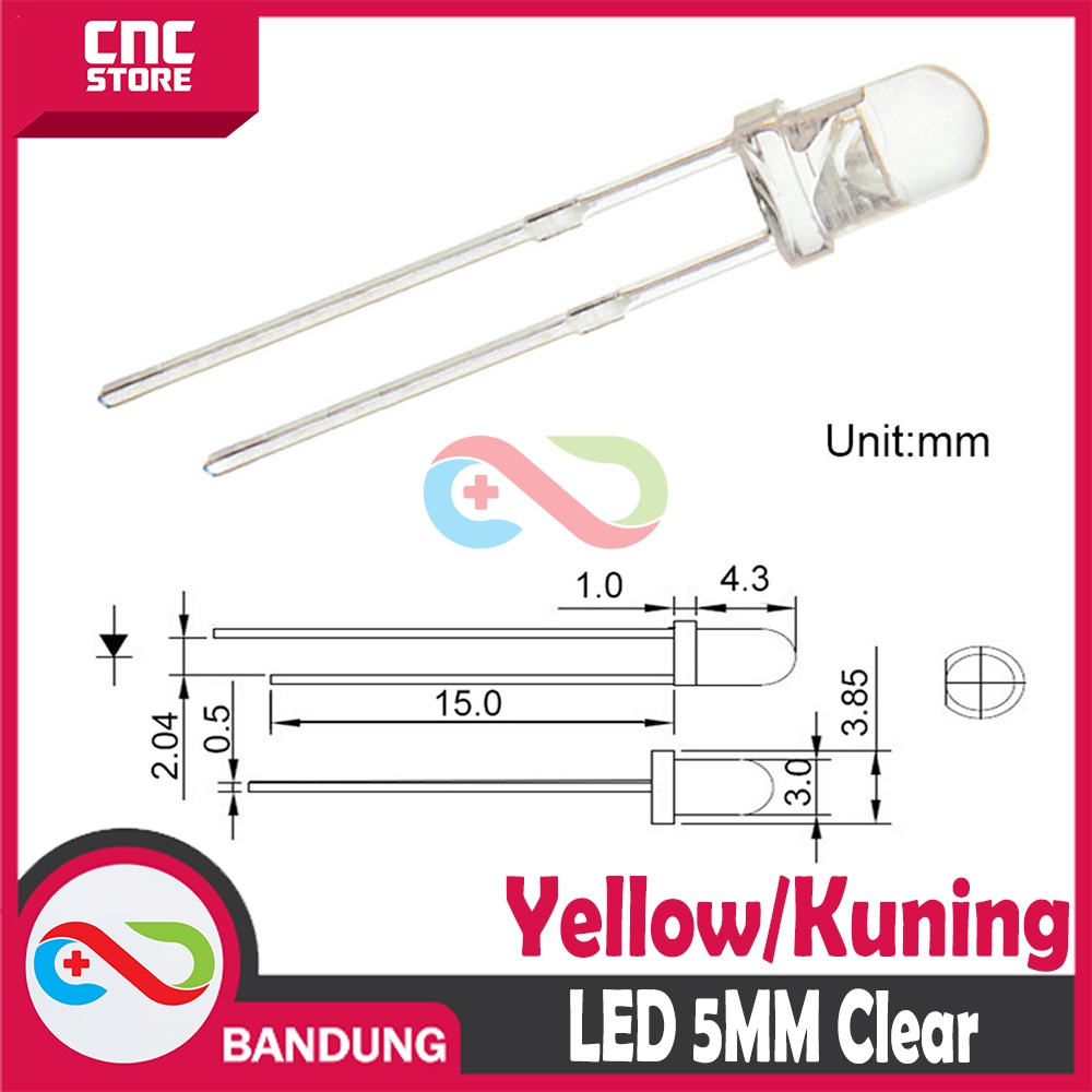 10PCS LED 5MM F5 SUPER BRIGHT YELLOW CLEAR