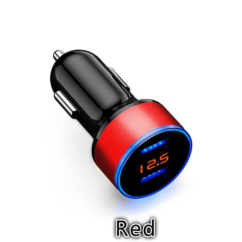 1PCS USB Car Charger Charger Mobil Quick Charging 3.1A Fast Charging 12V 24V LCD Cigarette Lighte