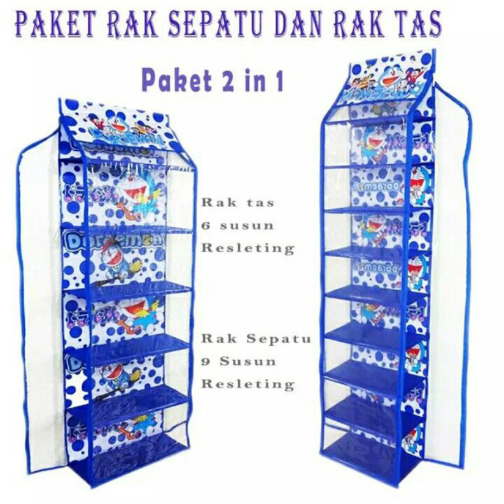 Rak set gantung 2 in 1(rak sepatu dan Tas) / rak dinding tempel 2 in 1(rak sepatu dan Tas)