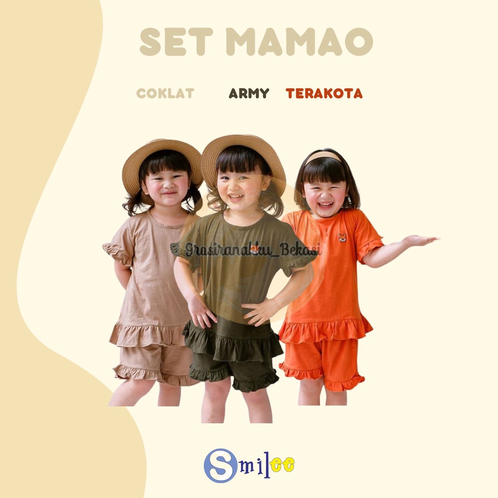 Setelan Anak Kaos Smilee Mamao Mix Warna Size 1-5Thn