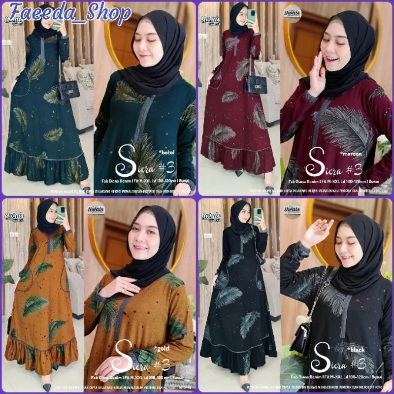 GAMIS LONG DRESS CANTIK BEST SELLER  MUSLIMAH SYARI TERBARU MURAH ORI 2021 SIERA BY UWAIS