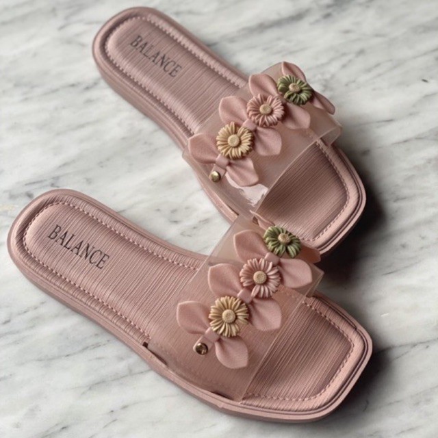 BLC Sandal Selop Mirror Floral 1213
