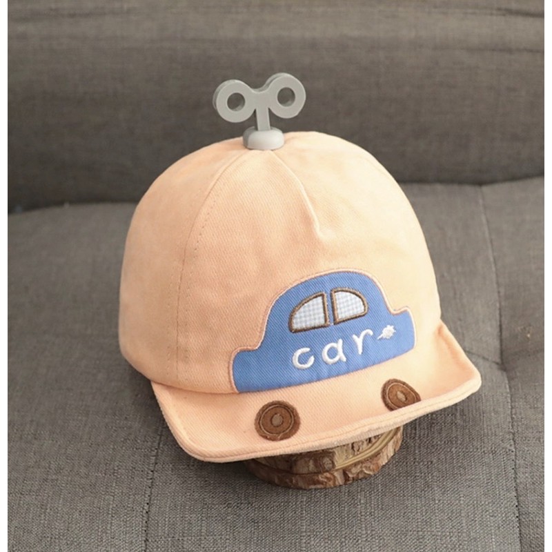Topi Baseball Anak Laki-laki Hip Hop Motif Mobil Gaya Korea Musim Panas Baby Baseball Cap Hat (car)-New peach