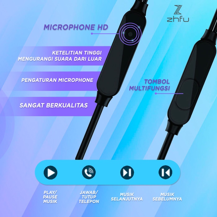 ZHFU ATOZ PREMIUM EARPHONE HEADSET HANDSFREE HEAVY BASS