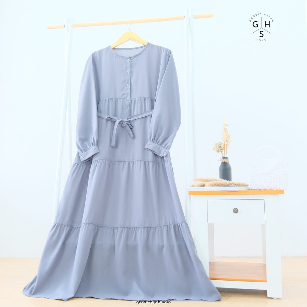 GAMIS BREZANI MIDI LONG DRESS BAHAN KATUN RAYON CASUAL