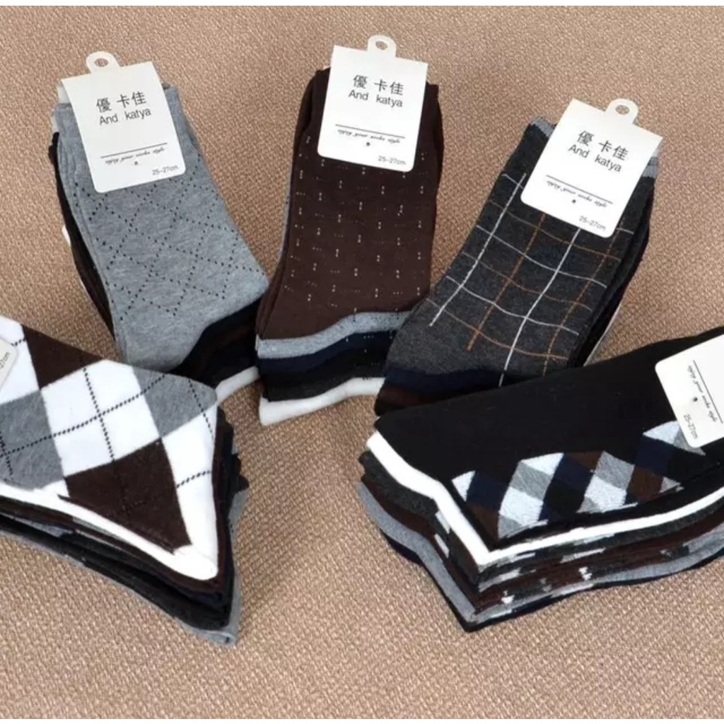 ( 6 ATAU 12PASANG ) KAOS KAKI PRIA DEWASA MOTIF