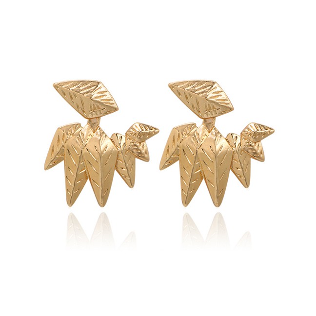 LRC Anting Tusuk Fashion Irregular Animal Leaf Earrings F4810X