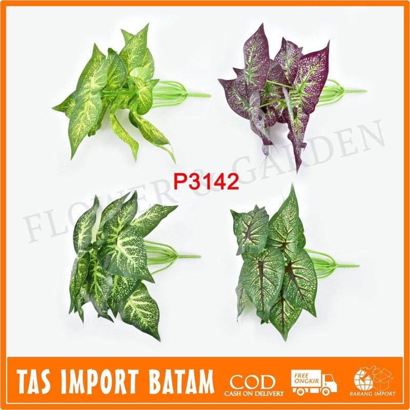 COD/TIB DAUN KELADI BUNGA TANGKAI PLASTIK BUNGA ARTIFISIAL BUNGA TANGKAI BUNGA HIASAN P3142