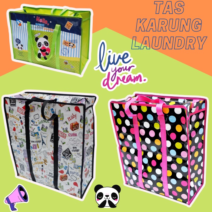 Tas KARUNG LAUNDRY BELANJA Besar Jumbo - Tas Londry Karung Terpal Jumbo - Tas Belanja Lipat Besar