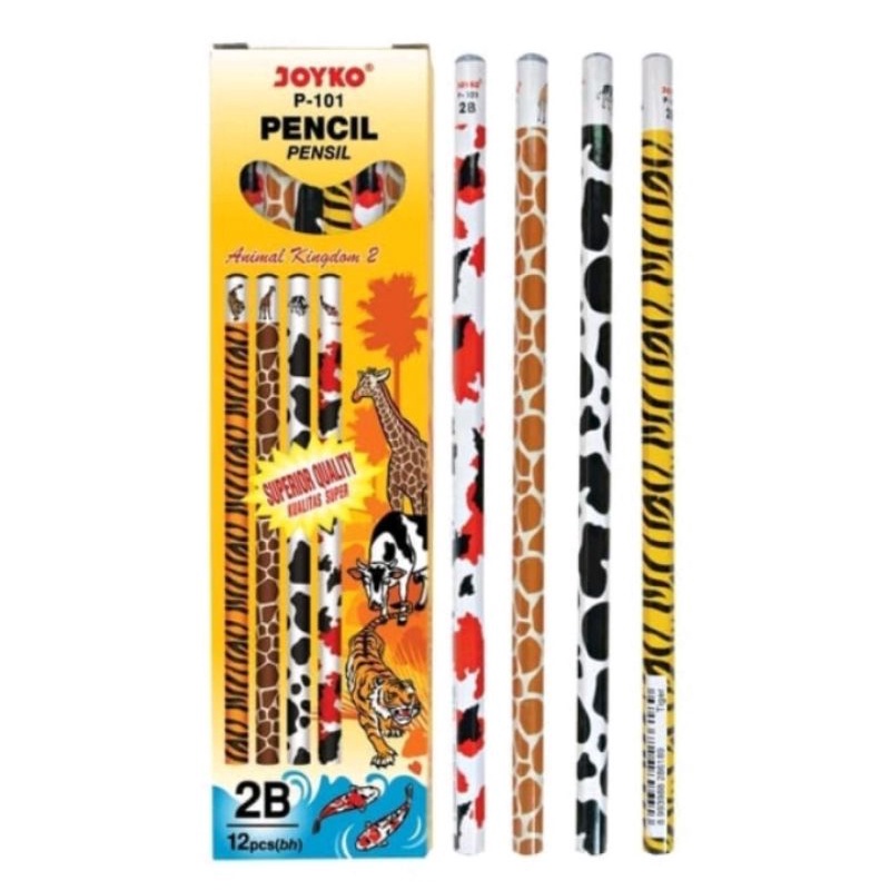 

Pensil / Pencil 2B Joyko P-101 Animal Ecer (4pcs)