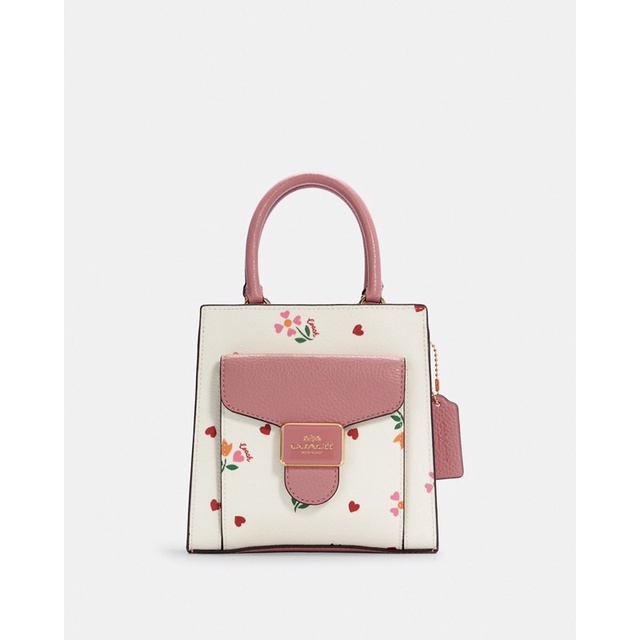 Coach Mini Pepper Crossbody With Heart Petal Print (C7599)