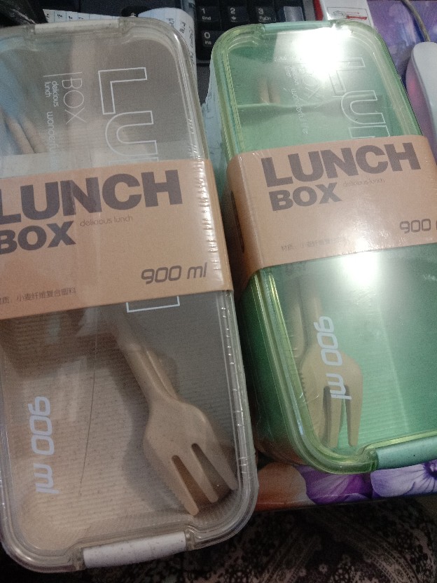 Kotak Makan Bento Lunch Box Set 3 Tingkat Transparant Lid Tempat Makan Bpa Free 900m