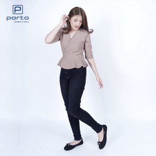 gos PORTO LADY BA201L Sepatu Wanita Flatshoes Balet Kain Nyaman Empuk Original Model Korea Casual Kantor