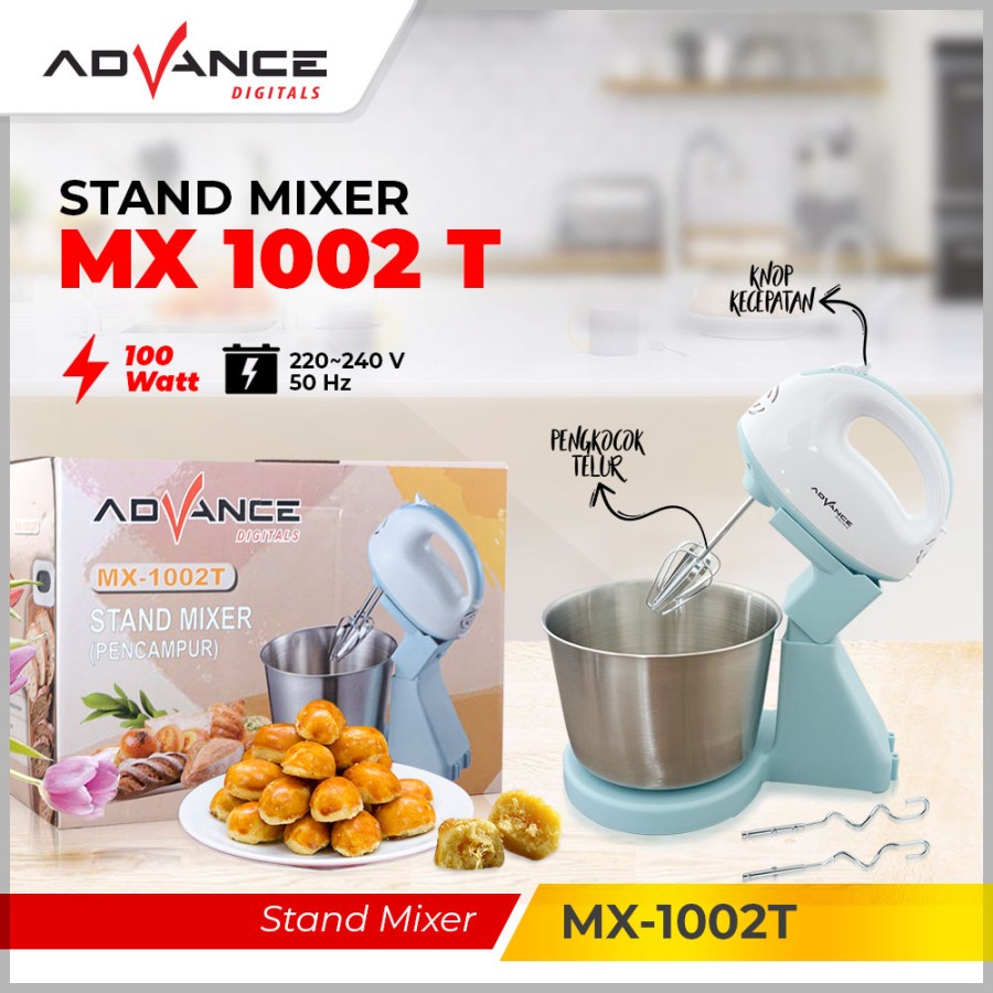 Advance Mixer Stand MX-1002T 2L /stand Mixer Advance MX-1003T 2 Liter/MX1003T Mesin Roti 7 Kecepatan