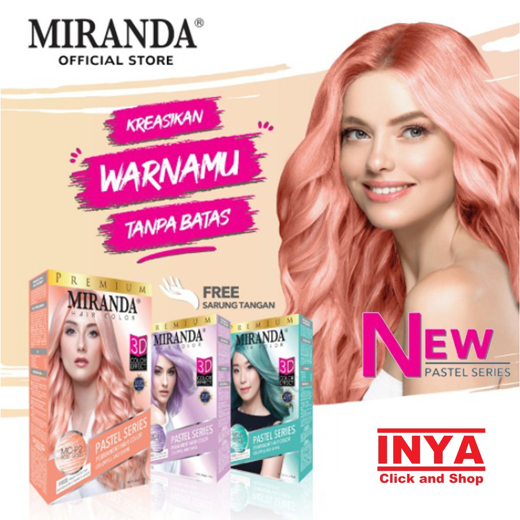 MIRANDA PASTEL SERIES HAIR COLOR - Semir Rambut (30mlx2)+10ml - Pewarna Rambut