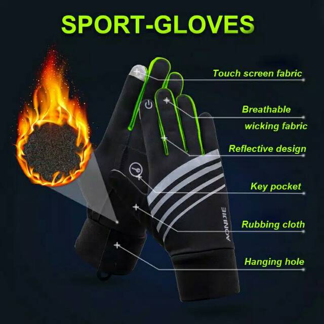 Aonijie glove sarung tangan windproof touch screen outdoor gloves outdoor M51