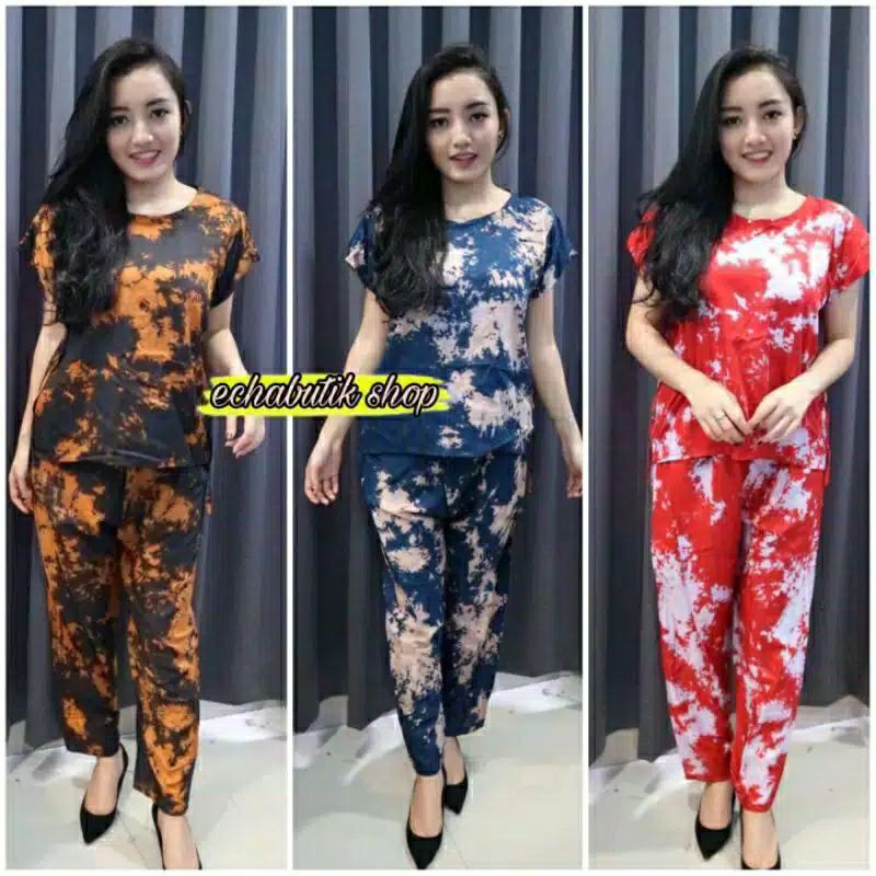 Setelan TIEDYE Bali/Setelan lengan pendek wanita