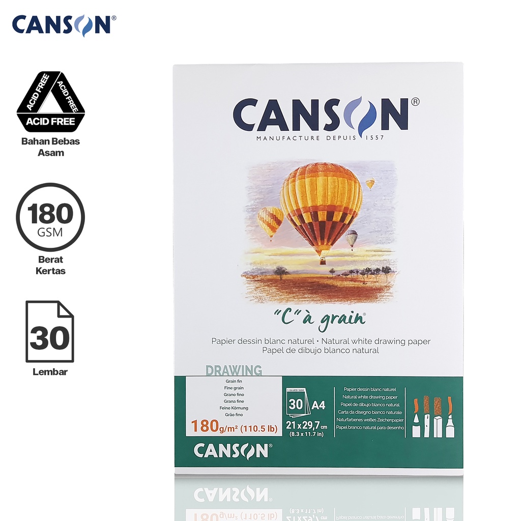 

CANSON "C" a Grain Buku Sketsa 30 Lembar 180gsm Ukuran A4 Sketchbook Buku Gambar