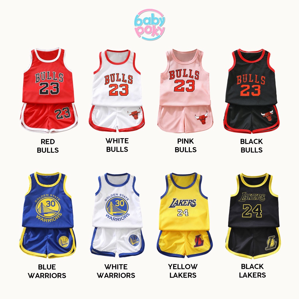 MORSOM - Setelan Baju Anak 1-6 Tahun Perempuan Laki Laki Jersey Basket Sporty Premium