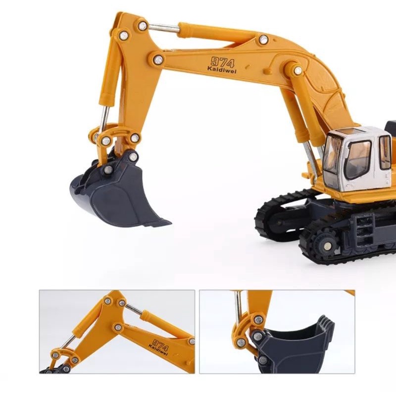 Miniatur Alat Berat KDW Hydraulic Excavator Diecast Kaidiwei Skala 1:87 Die-cast Truk Beko Mobil Mobilan keruk