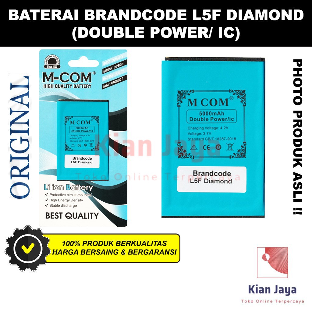 MCOM Baterai Hp Brandcode L5F Diamond Original Double Power Batre Batrai Battery Ori