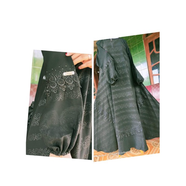GAMIS/ABAYA/JUBAH MASTUROH EMBOS JETBLACK temboro