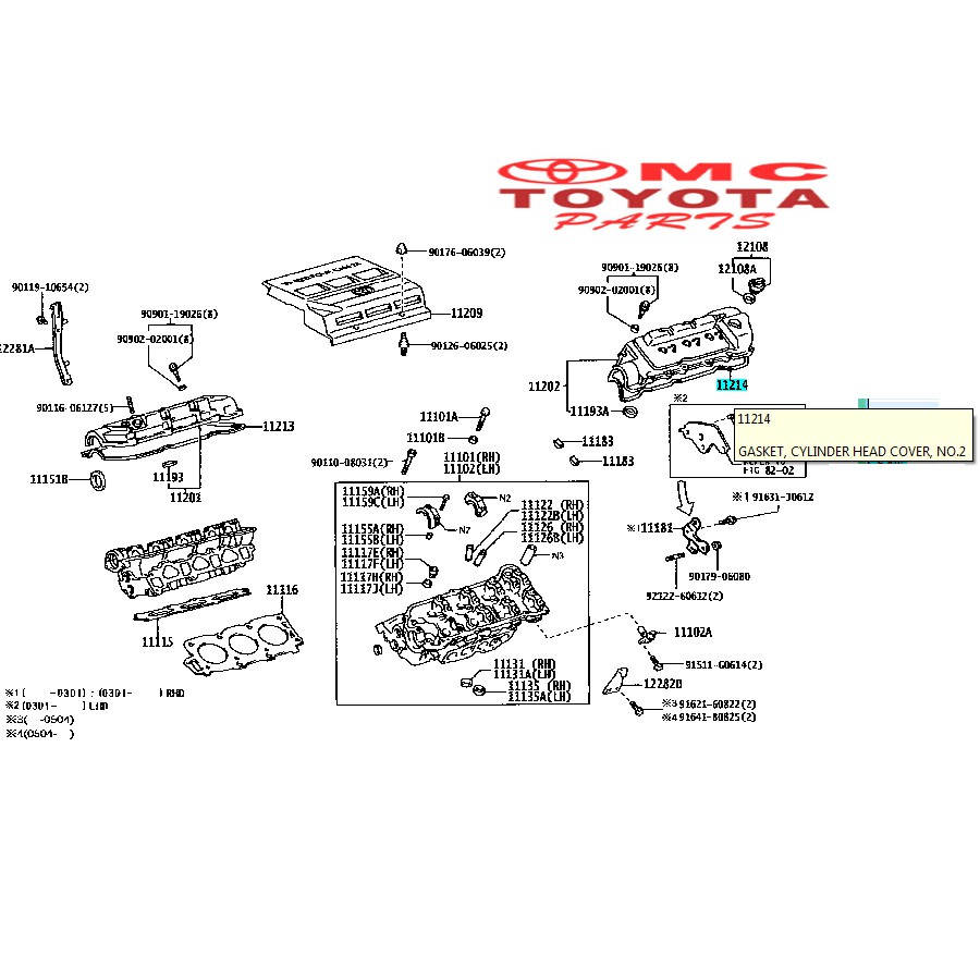 Paking Tutup Klep Cylinder Head Cover Camry 3.0Cc 11214-20010