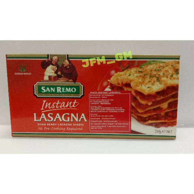 

SAN REMO INSTANT LASAGNA 250GR / PASTA INSTANT / JUALPASTAMURAH /LASAGNA INSTANT / LASAGNA MURAH