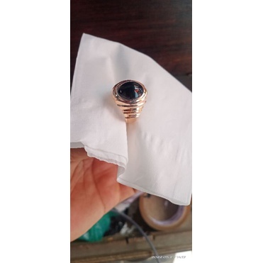cincin perak murni  suasa  batu kecubung wulung super