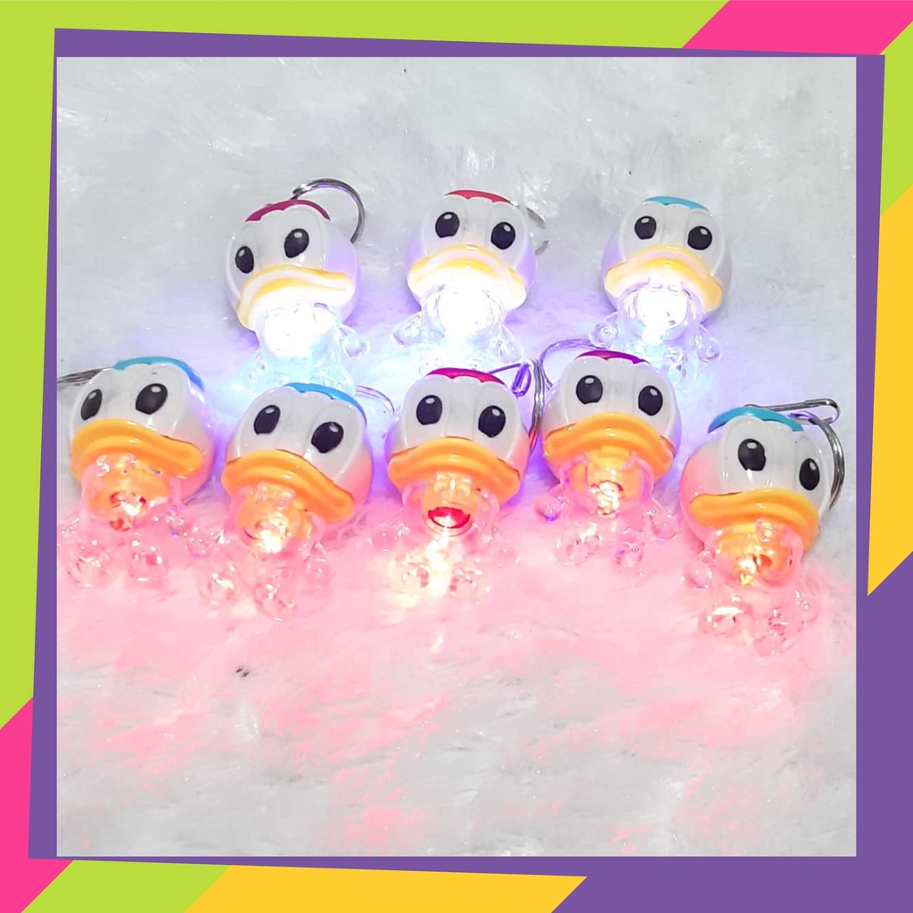 1137 [Grosir] @12pcs gantungan kunci lampu LED karakter bebek