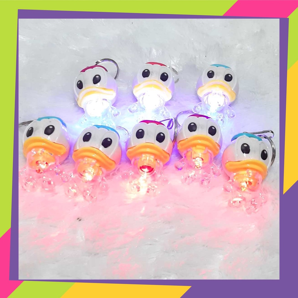 1137 [Grosir] @12pcs gantungan kunci lampu LED karakter bebek