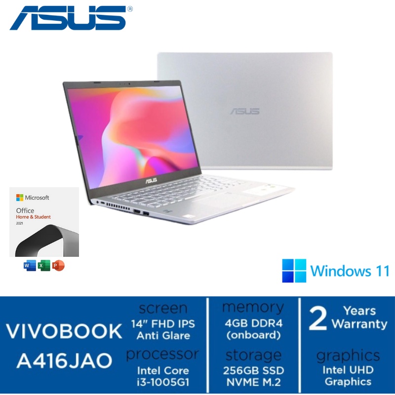 Jual Laptop Asus Vivobook A Jao Vips Core I G Gb Gb Ssd Inch Fhd Windows