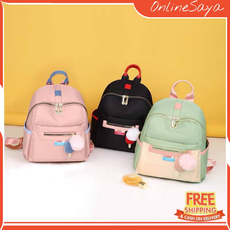 TAS RANSEL BACKPACK WANITA FASHION KOREA IMPORT 3018 ANTI AIR SEKOLAH KULIAH KERJA TERBARU MODEL FASHION WEEK